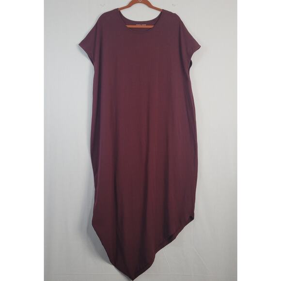 Universal Standard Iconic Geneva Dress sz 22-24 Black Cherry asymmetrical casual - Picture 2 of 8